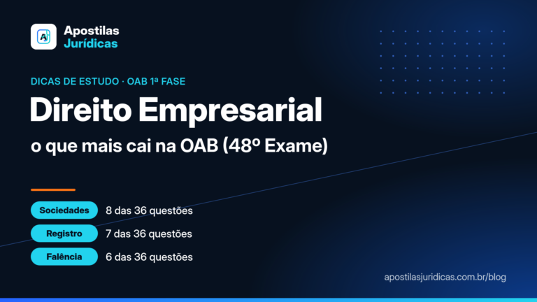 Direito Empresarial na OAB: sociedades, registro e prepostos, empresário e falência são os temas que mais caem