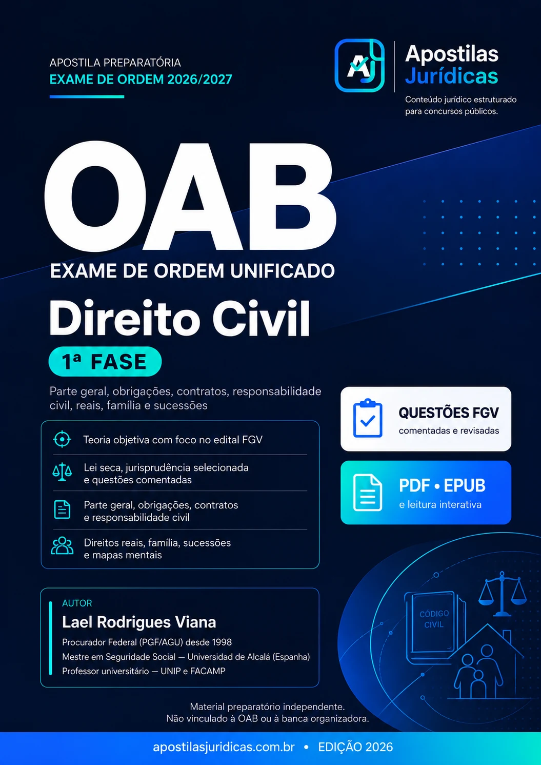 Capa — Direito Civil para 1ª Fase OAB 2026