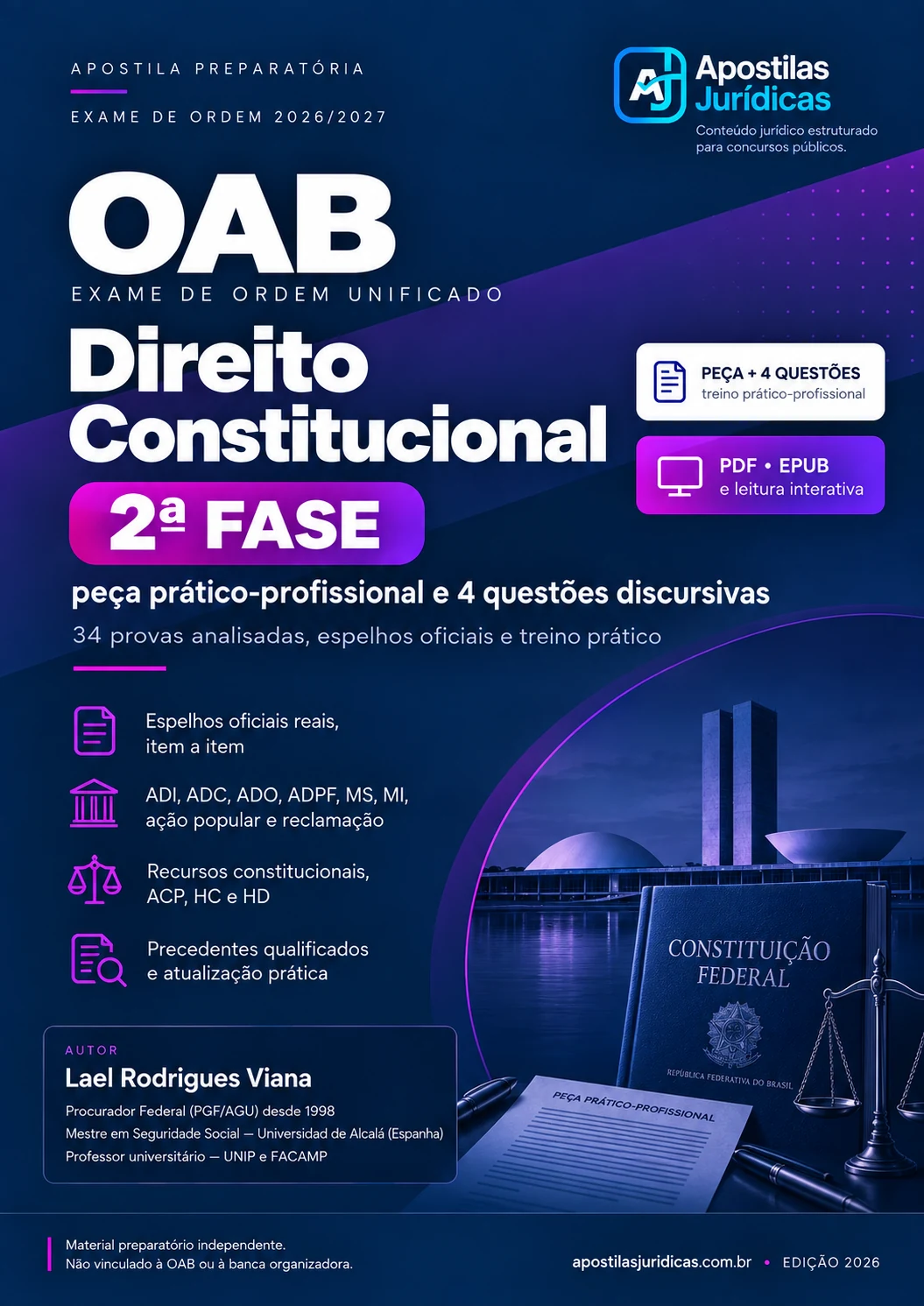 Capa — Direito Constitucional para 2ª Fase OAB 2026