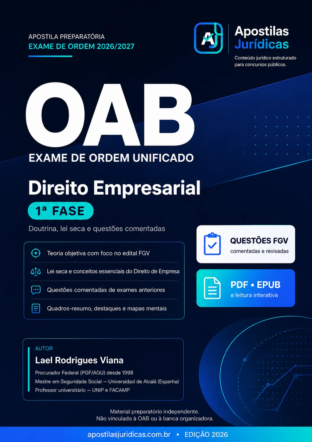 Capa — Direito Empresarial para 1ª Fase OAB 2026